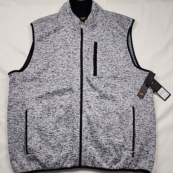 LEE Men’s Zippered Outdoor Vest Gray Men Size 2XL Cozy Fall Outdoor Sporty NEW - Picture 1 of 10